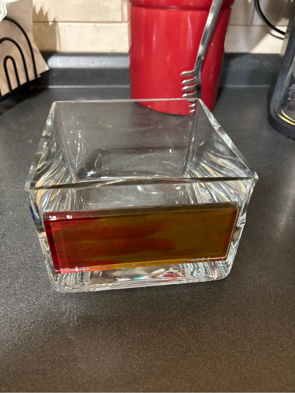 Villa Glass Studio Cube Bowl Vase – Polish Art Glass *HAS CHIP - SEE NOTES*